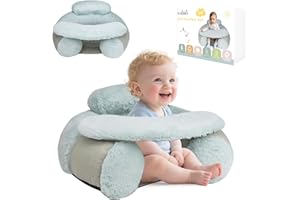 KAKIBLIN Inflatable Baby Sit Me Up Chair - Portable Infant Seat with Washable Cover for 3-36 Months, Foldable for Travel & Home