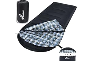 Sportneer Flanella Sacco a Pelo Invernale Per Adulti 220 x 85 cm, Sacchi a Pelo 4 Stagioni con Cappuccio Staccabile Portatile per Trekking Campeggio Alpinismo Viaggi Escursionismo