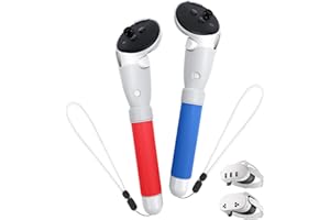 TRANSNOVO Handle Attachments Compatible with Meta Quest 3S/Quest 3 Controller Accessories, VR Gorilla Tag Long Arms Sticks, Beat Saber Handles, Extension Grips for VR Game