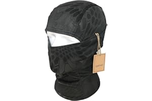 QMFIVE Ninja Hoodie Camouflage Cagoule, Tactique Airsoft Extérieur Chasse Souple Complet Visage de Protection Masque