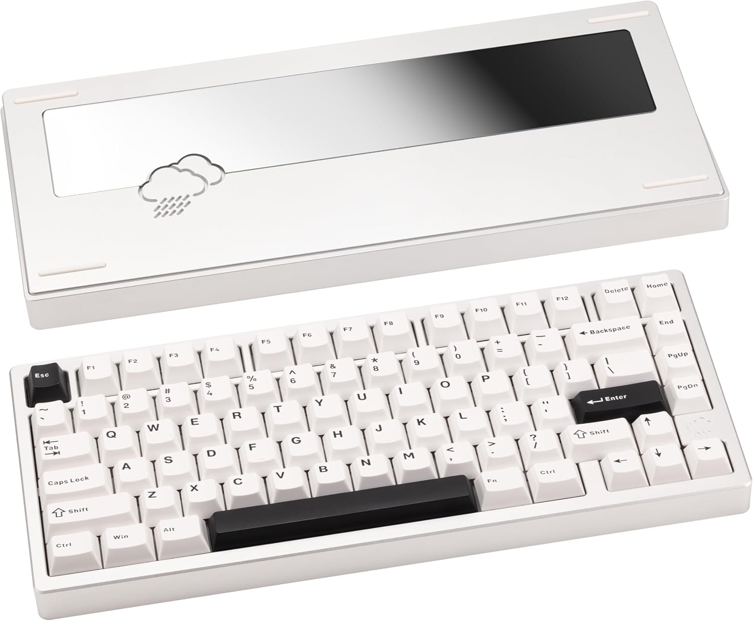 CutiePcs WOBKEY Rainy 75 Aluminum HMX Switch Mechanical Keyboard with Superior Acoustics, Wired, BT, 2.4G wireless Connectivity (Standard - Silver)