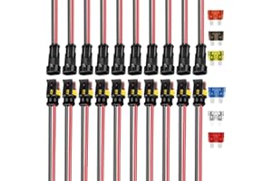VISSQH 10 Kit -Connettori 12v, Connettori Elettrici Impermeabili, Connettore Isolato e Sigillato,per Auto a 2 Pin Spina Maschio e Femmina per Imbarcazioni, Moto, Scooter, Camion, Quad, Bici e Trike
