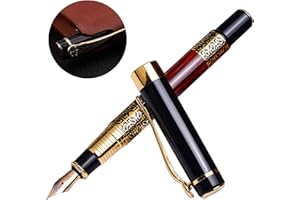 SKDFHOD Penna stilografica di lusso Premium in metallo penna stilografica con motivo penna stilografica di qualità superiore penna stilografica con clip in metallo, metallo di alta qualità, migliore regalo