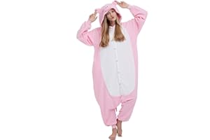 ULEEMARK Women's Adult Pajamas Unisex Animal Onesies Novelty Pyjamas Nightwear Halloween Homewear OnePiece Cosplay Costume Loungewear