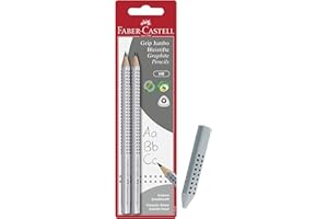 ‎FABER-CASTELL Faber-Castell 111992 - Bleistift Jumbo Grip HB (2 Bleistifte Jumbo + Radierer)