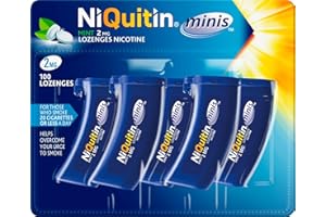 NiQuitin Minis Mint 2 mg Lozenges - Effective Smoking Craving Relief - Practical Pocket-Sized Container - 100 Mini Lozenges - Relieve Sudden Cravings - Reduce and Quit Smoking Aid