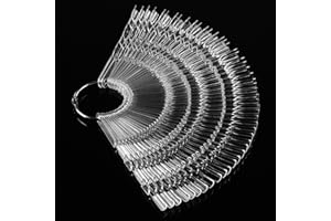 luoshaPUCY 150 Pièces Nuancier Ongle, Presentoir Ongles Cartes de Couleur Montrer Forme D'éventail Présentoir Faux Ongles Couleur Nuancier Bâtons d'Affichage Nuancier Ongles Éventail (Transparent)