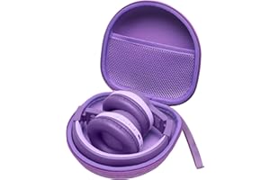 L LTGEM Kids Headphones Case Carrying Case for iClever BTH12 BTH20 BTH26 BTH03 HS14 HS19 / Candy Bila/IMYB Foldable/EarFun K1 Kids Bluetooth Headphones - Portable Travel Bag- Purple (Case Only)