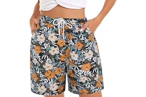 riou Pantalon Deporte Corto Mujer Verano Bermudas de Trabajo Elástico Pantalon Corto Chandal Señoras Elegant Ligera Regular Fit Shorts Deportivos Casual Talla Grande Original S-XXXXXL