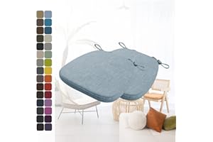 ‎KIMGULL Kimgull 2er Set Stuhlkissen mit Bändern Bequeme Waschbare Rutschfestes Sitzkissen Ideal für zu Hause und Gartendekoration, viele Farben und Größen zur Auswahl (40X38X3CM Himmelblau)