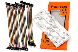 Tishvi Jumper Wires Kit (MM, MF, FF) + 840 Tie Points Breadboard | 3-in-1 Jumper Cable Set + GL-12 Solderless Bread Board for Arduino, Raspberry Pi, DIY Electronics Projects