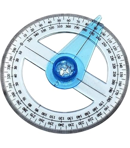 Goniometro 360 Gradi Trasparente - 2 Pezzi, 10 Cm, Per Scuola, Ufficio, Disegno Tecnico - Foto 3