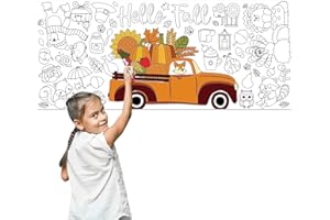 Haooryx Sunflower Jumbo Mandala Coloring Poster for Kids Squirrel Ladybug Scarecrow DIY Drawing Poster Painting Banner Table Cover School Art Craft Wall Decoration Birthday Gift Party Supply