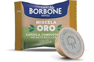 Caffè Borbone Don Carlo Komposterbar Kapslar, Guld Kaffeblandning - 100 Kaffekapslar - Kompatibel med hushållsmaskinerna Lavazza®* A Modo Mio®*