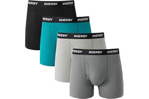 INNERSY Mens Boxer Shorts Multipack Open Fly Pants Underwear Breathable Mesh Underpants Pack of 4