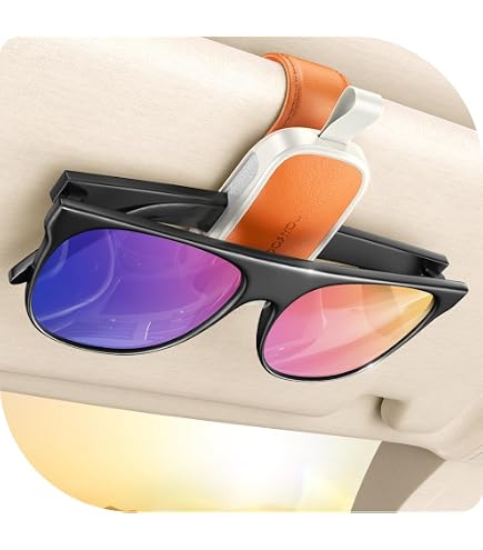 KOOMTOOM Custodia per Occhiali da Auto, Supporto per Occhiali da Sole