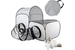 CMANLNYK Cat Pen Indoor - Dog Tunnel Play Pen Cat Enclosure Outdoors, Puppy Enclosures Kitten Playpen Playpens Indoors, Birthing Box Whelping Box Foldable Pet Pens Kittens