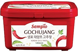 Sempio Gochujang (1kg) - Pasta di Peperoncino Coreana, Dolce, Gustosa e Piccante. Salsa di Peperoncino Rosso per Tteokbokki, Cucina Coreana. Vegana
