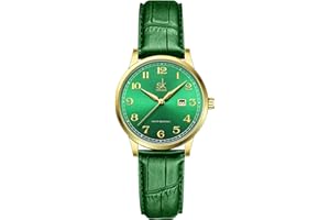 SHENGKE SK Klassische Business Damenuhren mit Edelstahlband und eleganter Damenuhr aus echtem Leder