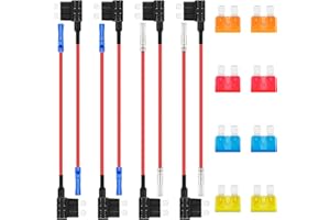 ALLECIN Standard Stromdieb KFZ Sicherung Adapter Flachsicherungsadapter Piggyback 12V Stecksicherung Verteiler Add A Circuit Sicherungsadapter mit Autosicherungen 5A 10A 15A 20A für Auto (8 Stück)
