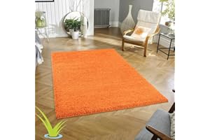 Wadan 60x110cm Orange Shaggy Rugs Living Room |5mm Thick Pile | Extra Large Small Medium | Rectangular Size | Soft Touch | Living Room Area Rugs | Non Shedding