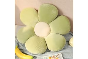 Morbuy Cojines para Sillas Cojín de Asiento con Forma de Flor, Grueso Súper Suave Almohada de Piso Hogar Interior y Exterior Tatami para Oficina Sillas/Jardín/Sofa (Verde,40x40cm)