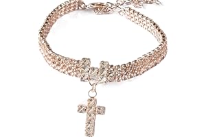 JOIENDY Collana per Animale de Compagnie con strass brillante, collana regolabile per gatto e cane con strass e collana elastica per Animale di Compagnie con strass incrociati