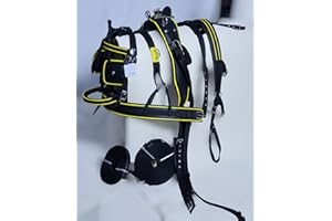 Aces Equine Arnés de conducción de carrito de caballos de nailon, color negro, amarillo