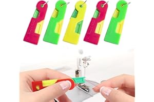 Nadeleinfädler,Einfädelhilfe für Nähnadeln Nähmaschinen Zubehör Kunststoff Nähnadeln Einfädler, Automatischer Einfädler Nadel Threading Tool für Handnähen und Nähmaschinen (5 Pcs, Zufällige Farbe)