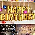 Rozi Decoration Happy Birthday Foil Balloon Gold Pack of 13 Letters