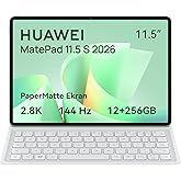 HUAWEI MatePad 11.5 S 2026 Yeni Tablet, 2.8K 144 Hz Ultra Net PaperMatte Ekran, 12 GB RAM + 256 GB Depolama, 8800 mAh Batarya