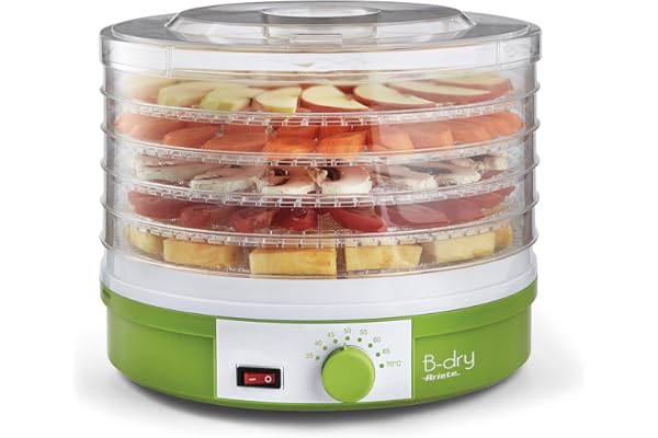 Ariete B-Dry 616, Séchoir et Déshydrateur de Fruits et Légumes, 5 Grilles Amovibles, Température de 35°C à 70°C, 245W, Vert