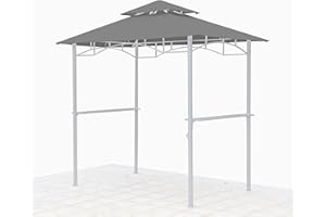GRASEKAMP Qualität seit 1972 Ersatzdach für BBQ Grill Pavillon 1,5x2,4m Grau Unterstand Doppeldach Gazebo