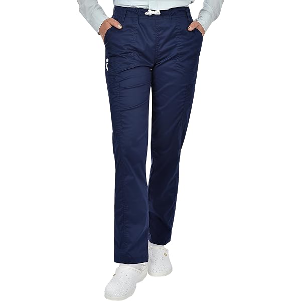WonderWink Tall Wonderwork Pantaloni Cargo Donna Con Gamba Dritta – Divisa Medica Con Vita Elastica E Coulisse, 65% Poliestere 35% Cotone, Lunghezza Interna 78,7 Cm