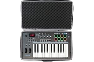 co2CREA Funda rígida de viaje para controlador de teclado Nektar Impact LX25+ MIDI, solo funda, Black, Informal