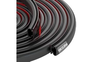 ORMEIN Weather Stripping Door Seal Strip, D-Shape Self Adhesive Rubber Window Seal Strip, Draught Excluder for Door Frame Insulation Soundproof, Suit for 2.5 to 5.5mm Gap (10M, Black)