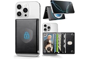 OCASE Portefeuille Magnétique avec 5 Emplacements Cartes, Blocage RFID, Cuir Synthétique pour iPhone Séries 16/15/14/13/12 (Exclu Séries Mini) et Coque per MagSafe - Noir