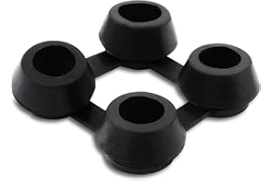 etm - Octodoor - Caillebotis en Caoutchouc de Haute Qualité - Dalles Caoutchouc Nid d'abeille - Protection Optimale pour Aires de Jeux et Jardins - Épaisseur de 23 mm - Noir, 2 Lots 4 Connecteurs
