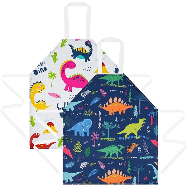 Tablier Enfant 2 Pièces Licorne - Rose Et Vert Pour 4-15 Ans - Peinture Et Cuisine