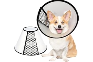 SUQ Haustier Kegel Einstellbar Halskrause, Halskrause für Haustiere, Haustiere Kunststoff Elisabethanischer Kragen Schutzkragen, Anti-Beißen Lecken Sicherheit Halsabdeckung (42-46cm) Etwa 50 Pfund