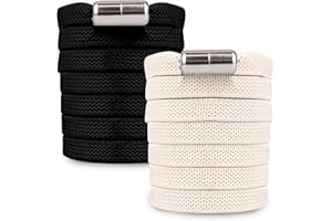 SULPO Płaskie elastyczne sznurówki bez wiązania - Sznurowadła bez wiązania z metalowym zapięciem - Gumowe sznurówki do sneakersów, butów sportowych i casualowych - Dla dorosłych i dzieci