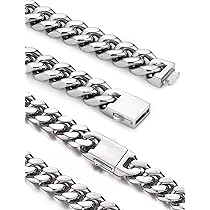 Collana In Oro 18k Con Catena Cubana Da 8 Mm, In Acciaio Inossidabile Placcato Oro, Da Uomo, Di Twistedpendant - Italia - Foto 5