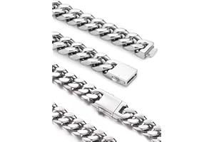 Inscca Kette Herren Edelstahl Massiv Ketten für Damen Silber Panzerkette Chirurgenstahl 316L 7/9/11/13mm Edelstahlkette Panzer Cuban Halskette Dünn/Dick Konigskette Hip-Hop Jungen 45/50/55/60/70 cm