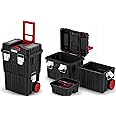 Mobile Tool Chest Rolling Tool Box Trolley 56L DIY Storage On Wheels Lockable Metal Locks Handle Kistenberg