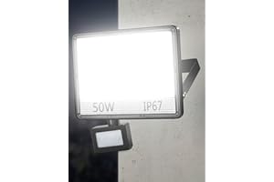 ANNIFUNLY 50W Projecteur LED Extérieur avec Détecteur - IP67 Etanche Projecteur Exterieur LED 5000LM Brillante Spot LED Extérieur Avec Detecteur de Mouvement, Lampe de Sécurité pour Jardin Garage Patio Terrasse