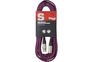 Stagg 10 m Hochwertiges XLR auf XLR-Stecker Mikrofon Kabel violett
