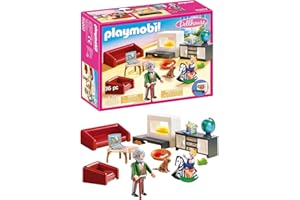 PLAYMOBIL Dollhouse 70207 Gemütliches Wohnzimmer, Mit Lichteffekt, Ab 4 Jahren