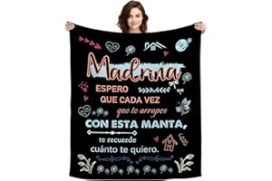 ACAROMAY Regalo Madrina, Gracias Madrina Mantas Regalos Originales para Mujer Ideas Regalo de Cumpleaños Navidad Bautismo Recordatorio Decoración Mantas Manta de Descans (Madrina-Negro)