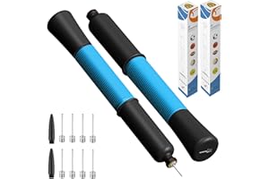 FENXYO Ball Pump with Needle Storage(Never Lose Pin) Basketball Pump with 5 Needles and Extendable Cable, Soceer Football Pumps, Volleyball Pump Rugby Ball Inflator - Great for All Balls - 1&2 Pack Avaiable