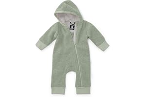 Ehrenkind® Fleeceoverall aus 100% Bio-Merinowolle, Atmungsaktiv & temperaturausgleichend, Wollfleece, Baby Overall mit Kapuze